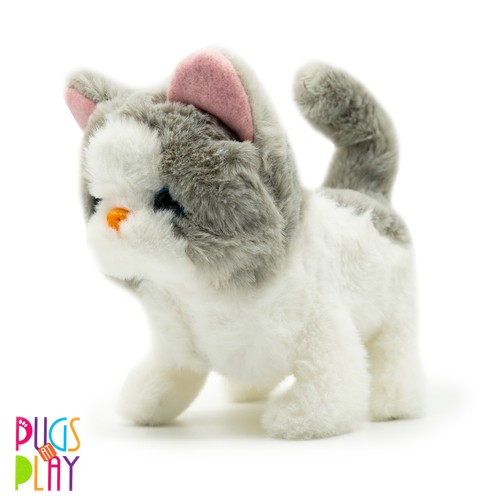 Interactive walking cat plush - cat,