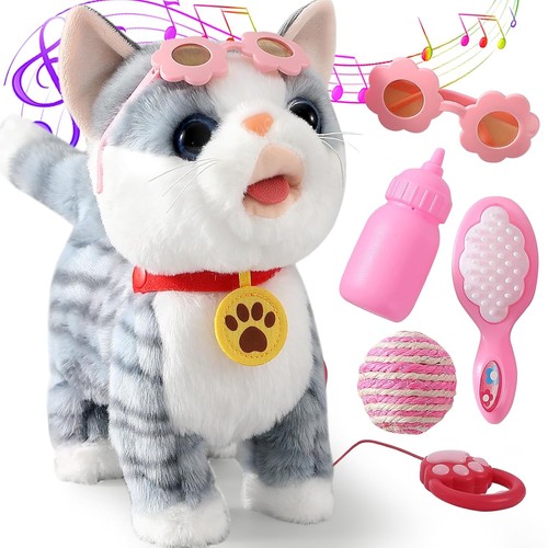 Gray interactive walking - gray, cat