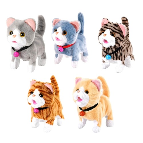Walking meowing plush cats toy - meowing,