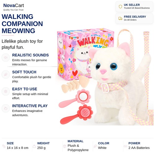 Walking plush cat - cat, toy